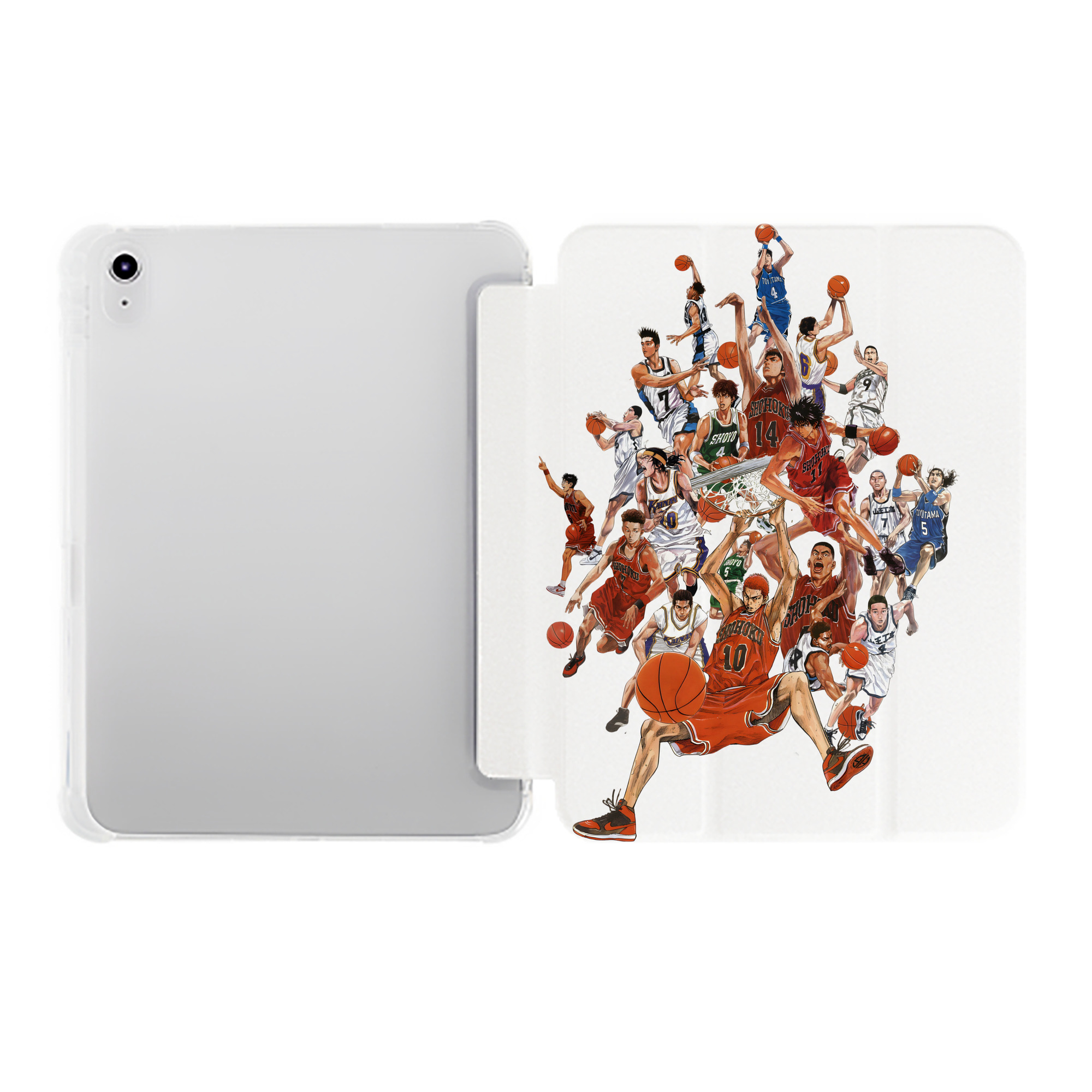 （画像用） SLAM DUNK／スラムダンク IPad ケース ペン収納付き 三つ折りスタンド PUレザー×シリコン 対応機種9.5/10.5/10.9インチ